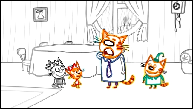 Видеоклип Три кота раскраска серия 61 Прятки - Новые серии мультики для детей Карамелька рисование 2017 