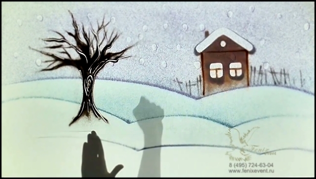 Видеоклип Песочное шоу на корпоратив и праздник Москва - видео открытка Зима 
