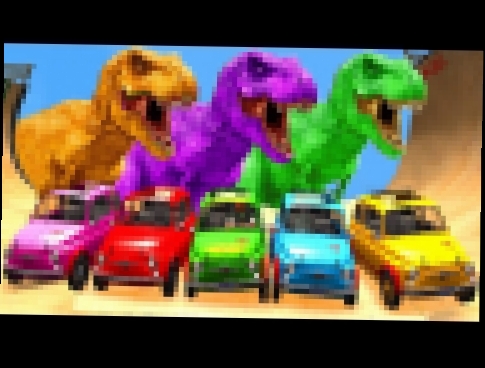 Цветные Машины для Детей Развивающий мультик с динозаврами и животными обучающие видео 
