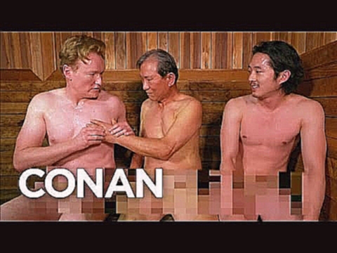 Steven Yeun &amp; Conan Visit A Korean Spa  - CONAN on TBS 