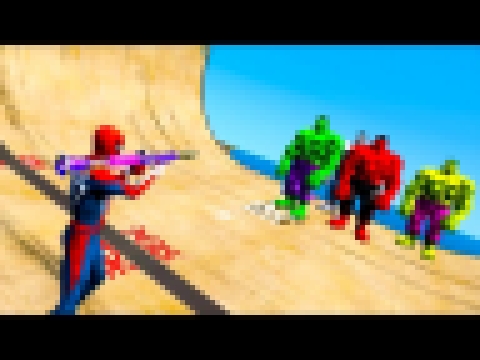 Spiderman VS Colors Hulk GTA 5 Extreme Ragdolls Человек паук против Халков ! 