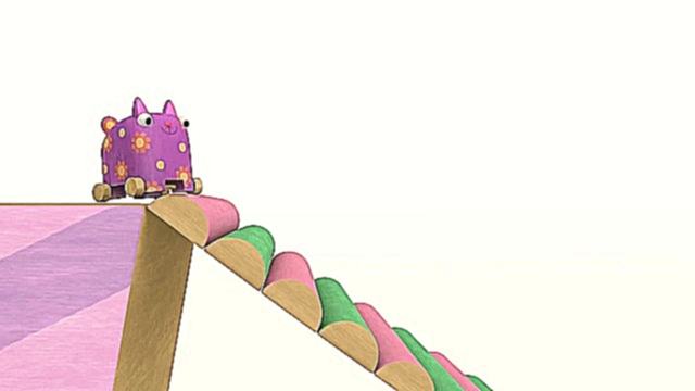 Раскраска Деревяшки - Горка - выпуск 4 - развивающие мультики для малышей - Учим 