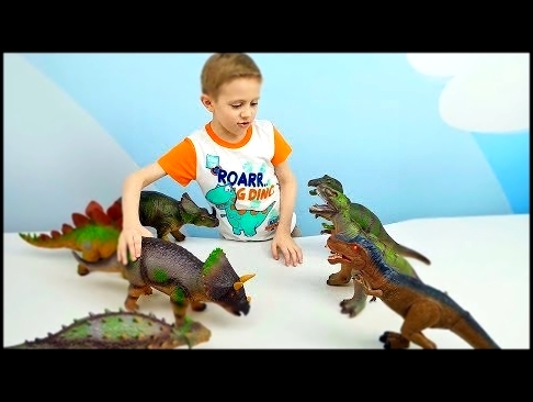 Динозавры ИГРУШКИ Хищники против Травоядных. Мультики Игры про Машинки и Динозавра 