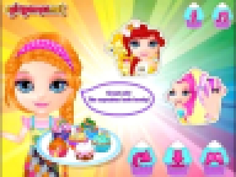 Мультик игра Малышка Барби: Кексы Мой маленький пони Baby Barbie Little Pony Cupcakes 