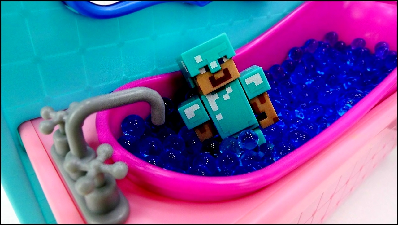 Видеоклип Игры #Minecraft ВАННАЯ для Стива  Как строить в #МАЙНКРАФТ ? Игрушки для мальчиков #ЛегоМайнкрафт 