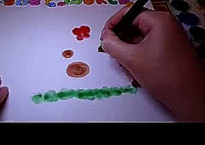 Мультик Бемби, как нарисовать красками пальчиками 