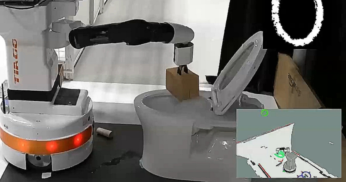 Роботы научились чистить туалет 