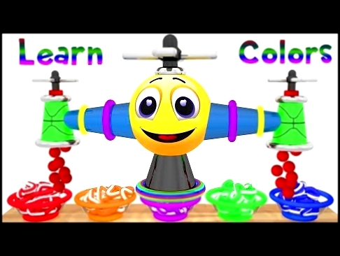 Emoji Cartoon Drone Teaching Colors Video - Magic Liquids Spirals for Children 