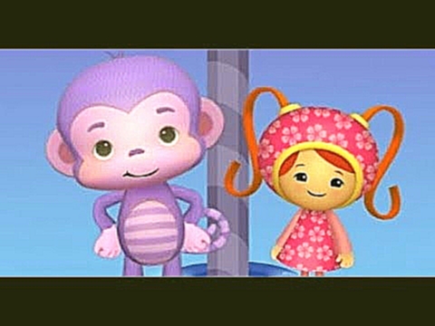 Команда умизуми спасают обезьянку, Мультик Игра Гонки на машинках Развивающее видео 