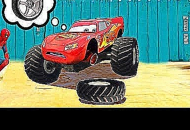 Мультики про Машинки Цветные Машинки Молния Маквин и Человек Паук. Мультфильм для детей Супергерои 