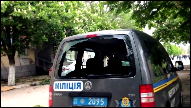 В Мариуполе спалили отделение милиции. 09.05.2014 