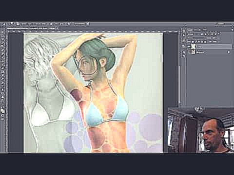 Adobe Photoshop иллюзия голой девушки с фотографии в купальнике 