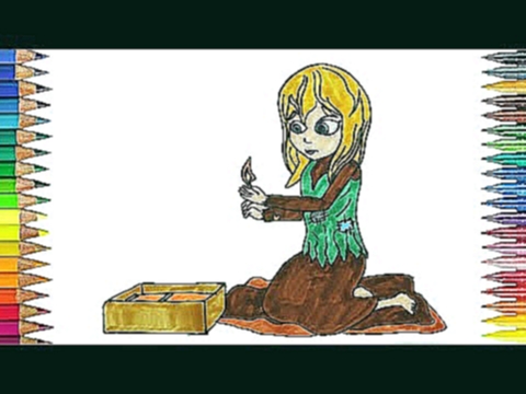 Девочка со спичками сидящий | Рисование и Раскраски 