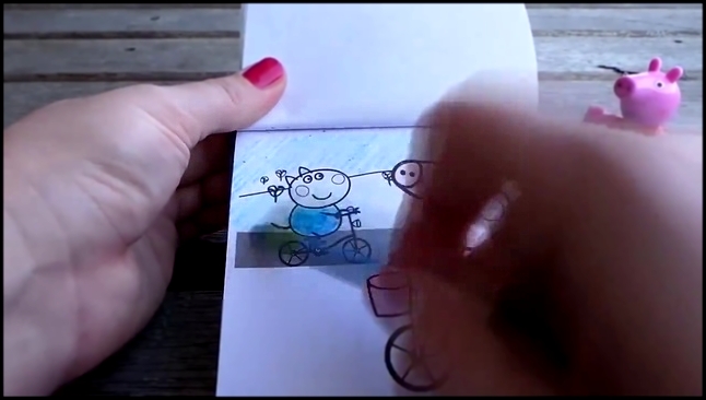Развивающий мультфильм-раскраска со Свинкой Пеппой. Кэнди и Пеппа катаются на велосипедах 