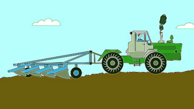 Мультфильм для детей про машинки - Пазл - Тракторы  
