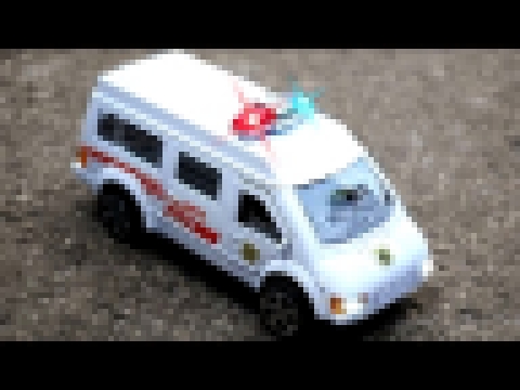 White Ambulance Car Rescue in the City w Tow Truck - Animation Cars & Trucks Cartoon for children 