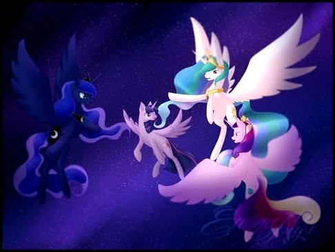 Видеоклип MLP(MIX):Princess Celestia,Luna,Cadence and Twilight - Lightning 