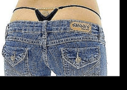 Стринги из-под джинс. Засветы у девушек. G-string above jeans 