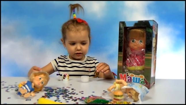 Видеоклип Маша повторюха из мультика Маша и Медведь распаковка сюрпризов игрушек Masha and 