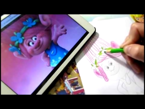 How to draw a cartoon Roses Trolls 2016 for kids 
