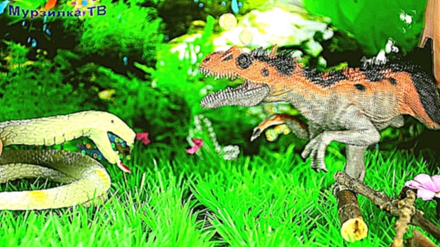 Яйца Тираннозавра #1 серия. Паук vs Аллозавр. Стой, ЗМЕЯ! Динозавры для детей. Театр игрушек 