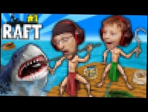 SHARK SONG on RAFT! Survival Game w/ Baby Shawn in Danger! 1st Night Minecraft? FGTEEV Gameplay/Skit 