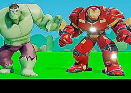 Мультик игра для детей Халк и ХалкБастер Железный Робот играют с ТАЧКАМИ машинками ДИСНЕЙ Hulk Cars 
